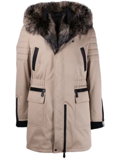 Shop Philipp Plein 20th Anniversary Parka In Brown