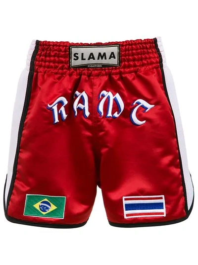 Shop Amir Slama Boxing Shorts In Red