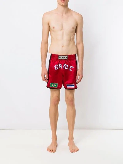 Shop Amir Slama Boxing Shorts In Red