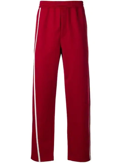 Shop Helmut Lang Stripe Track Pants In Red