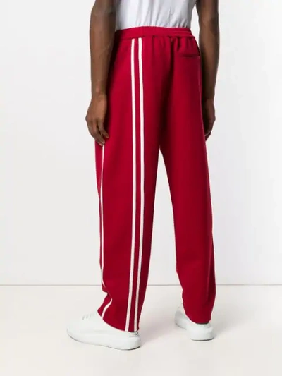 Shop Helmut Lang Stripe Track Pants In Red