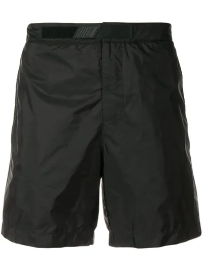 Shop Prada Velcro Waist Swim Shorts - Black