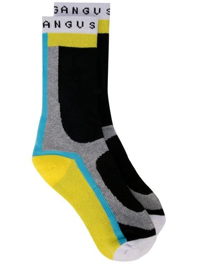 Shop Angus Chiang Did You Exercise Today Socks  In Blue