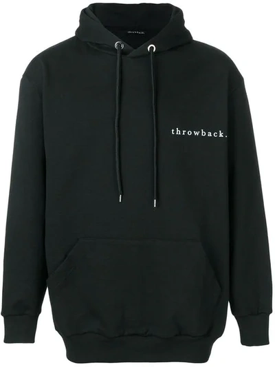 Shop Throwback Logo Hoodie In Black