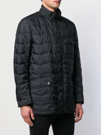 Shop Ferragamo Quilted Jacket In Blue