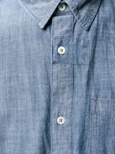 Shop Universal Works Chambray Patch Shirt - Blue