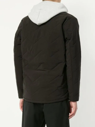 Shop Makavelic Quilted V-neck Jacket In Black