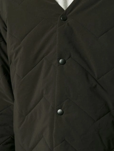 Shop Makavelic Quilted V-neck Jacket In Black