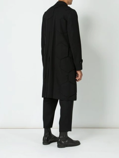 Shop Comme Des Garçons Homme Deux Comme Des Garçons Homme Plus Geometric Panels Midi Coat - Black