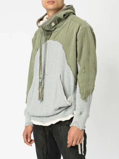 Shop Greg Lauren Panelled Sweatshirt - Green