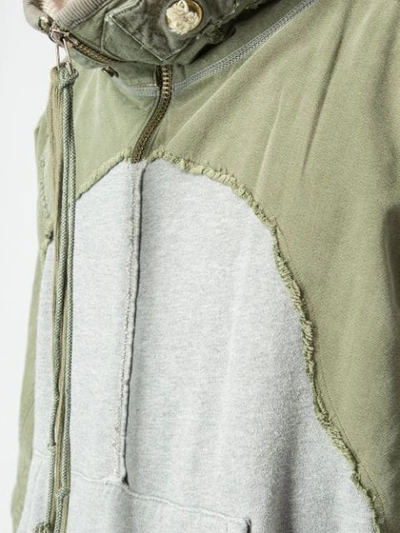 Shop Greg Lauren Panelled Sweatshirt - Green