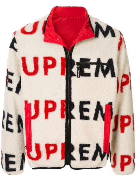 supreme reversible logo fleece