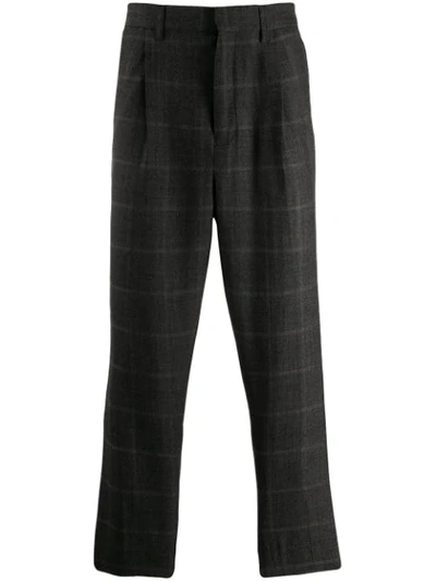 Shop Ann Demeulemeester Herringbone Wool Trousers In Grey