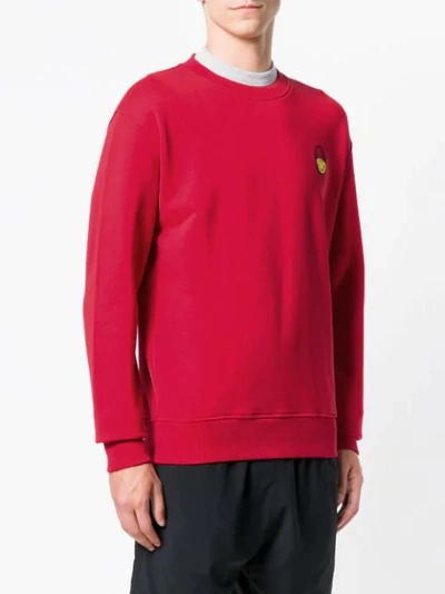 Shop Ami Alexandre Mattiussi Smiley Patch Sweatshirt In Red