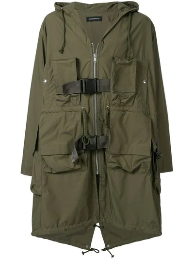 Shop Undercover Hooded Raincoat - Green