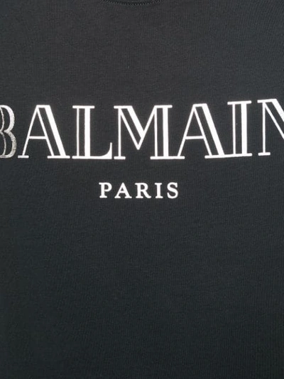 Shop Balmain Logo Print T-shirt In Black