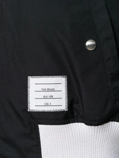 Shop Thom Browne 4-bar Sateen Stripe Blouson Jacket In Black