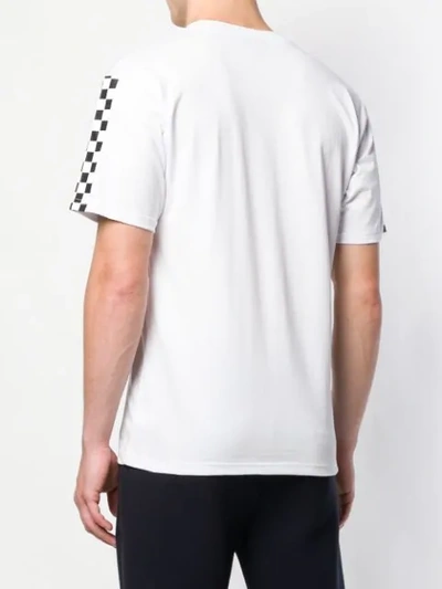 Shop Vision Of Super Checkered Sleeve Logo T-shirt In White