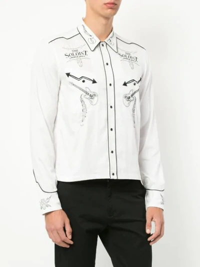 piping detail embroidered shirt