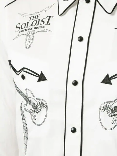 Shop Takahiromiyashita The Soloist Piping Detail Embroidered Shirt In White