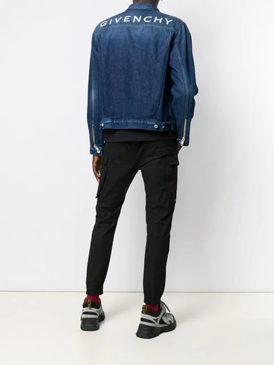 Shop Givenchy Cropped Denim Jacket In Blue