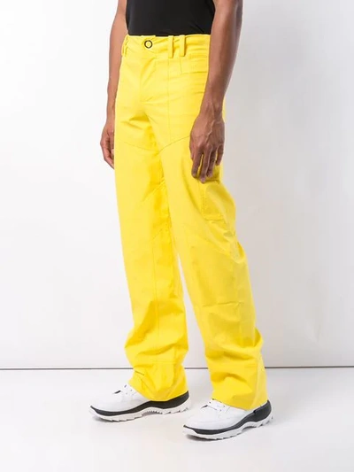 Shop Angus Chiang Paneled Trousers In Yellow