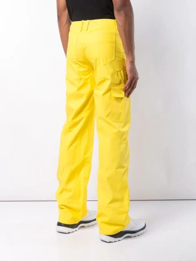 Shop Angus Chiang Paneled Trousers In Yellow