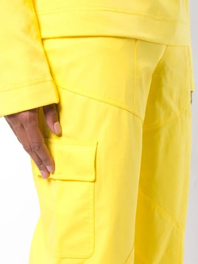 Shop Angus Chiang Paneled Trousers In Yellow