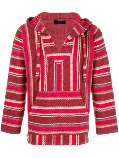 Shop Alanui Patterned Hoodie In Red