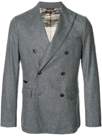 Shop Al Duca D'aosta Double Breasted Blazer In Grey