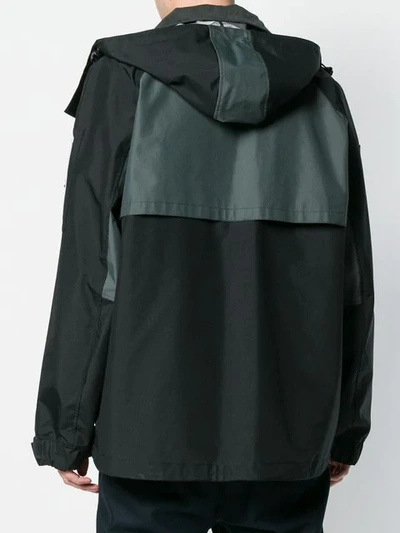 Shop Junya Watanabe Reflective Details Hooded Parka In Black