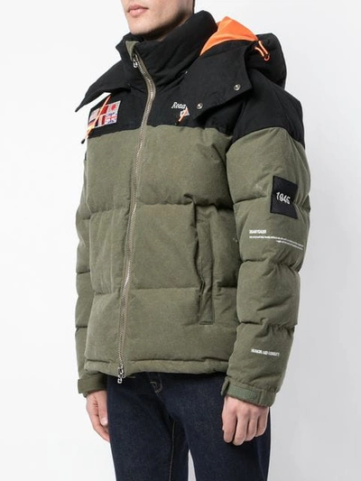 Shop Readymade Flag Patch Puffer Jacket In Green