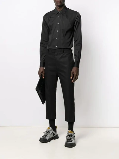 Shop Alexander Mcqueen Suspenders Effect Shirt In Black