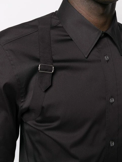 Shop Alexander Mcqueen Suspenders Effect Shirt In Black