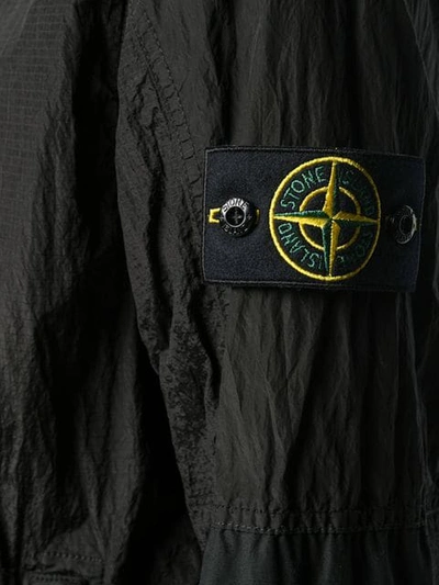 Shop Stone Island Zipped Bomber Jacket In Black