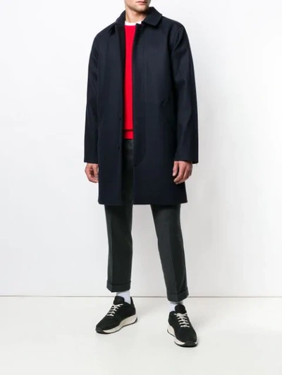 Apc Button-up Long-sleeved Coat In Blue