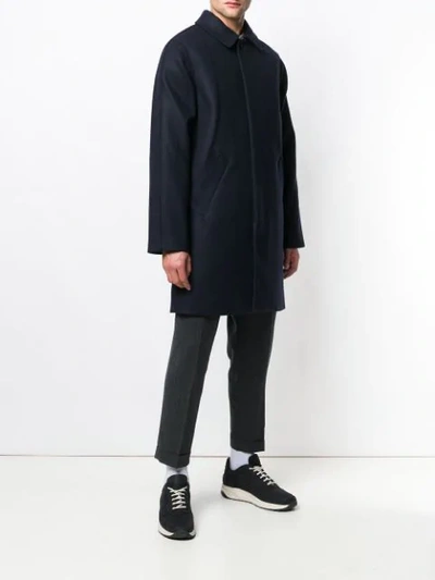 Apc Button-up Long-sleeved Coat In Blue