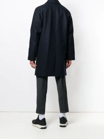 Apc Button-up Long-sleeved Coat In Blue