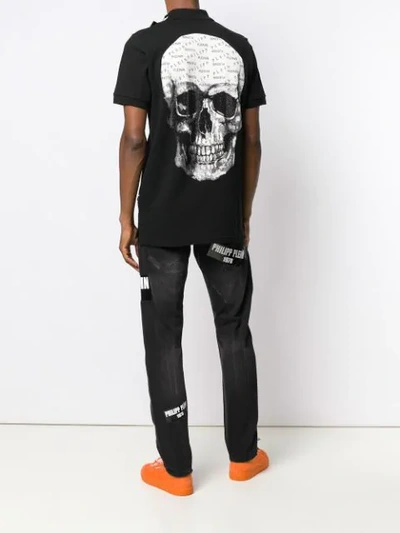 Shop Philipp Plein Skull Polo Shirt In Black