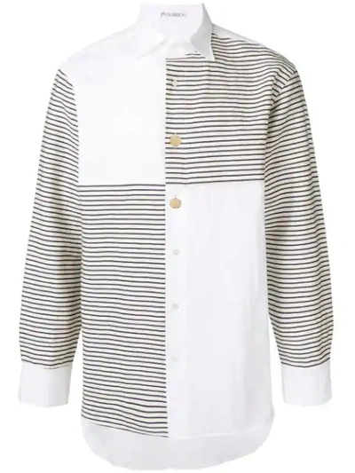 Shop Jw Anderson Patchwork Striped Shirt In White