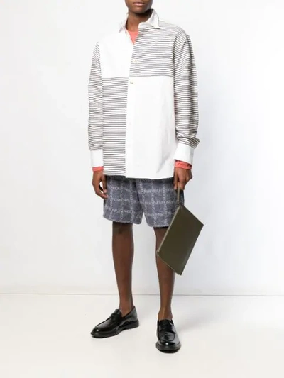 Shop Jw Anderson Patchwork Striped Shirt In White