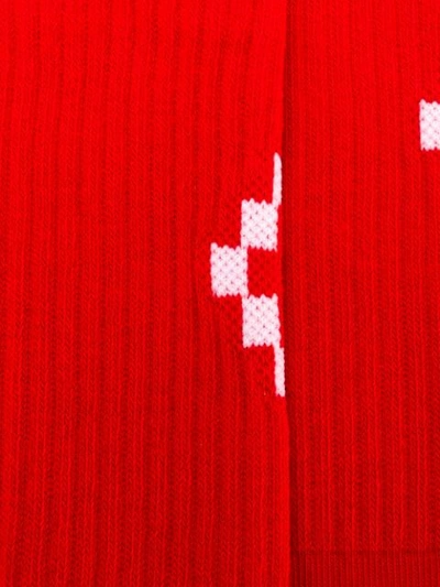Shop Marcelo Burlon County Of Milan Logo Socks In Red