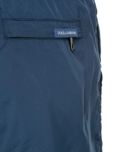 Shop Dolce & Gabbana Drawstring Fitted Swim-shorts In Blue