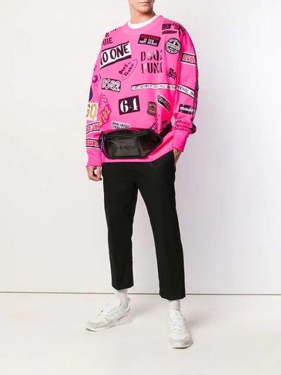 Shop Dsquared2 Logo Stamped Sweatshirt In Pink