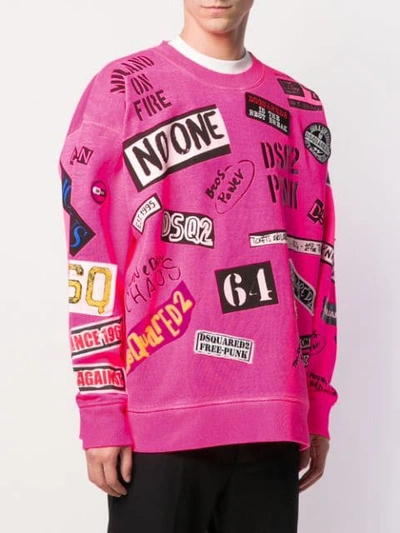 Shop Dsquared2 Logo Stamped Sweatshirt In Pink