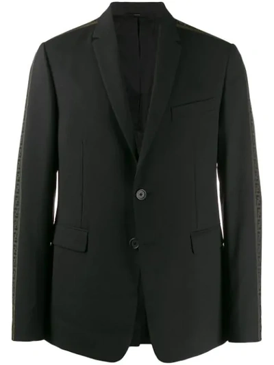 Shop Fendi Ff Logo Blazer In Black