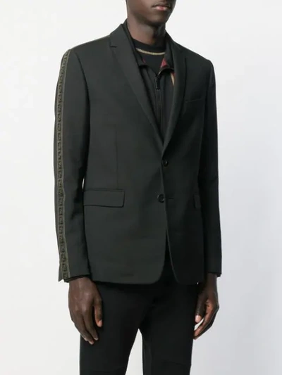 Shop Fendi Ff Logo Blazer In Black