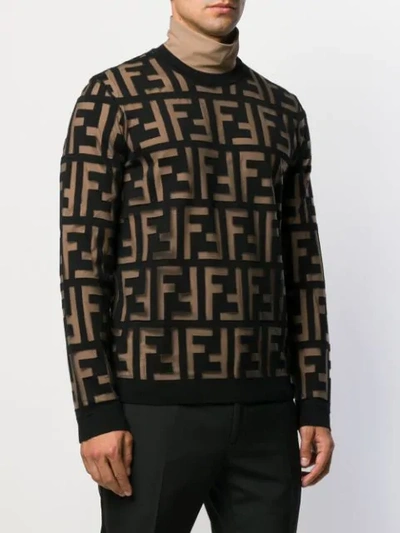 Shop Fendi Ff Devoré Jumper In Black