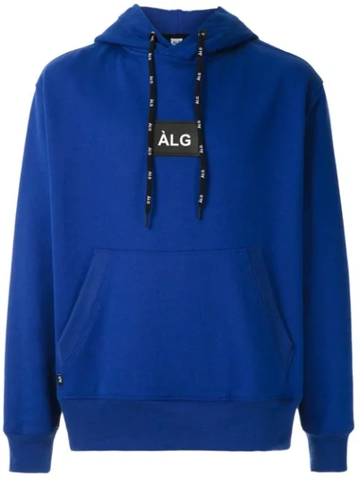 Shop Àlg Logo Hooded Sweatshirt - Blue