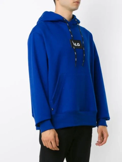 Shop Àlg Logo Hooded Sweatshirt - Blue